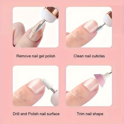 Portable Electric Nail File, Nail Pedicure Tool With Nail File For Home And Salon Use, Get Professional Nail Art Effects At Home